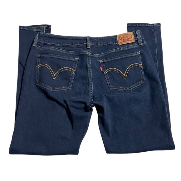 Levis 535 Womens Jeans Size 32 Blue Super Skinny Mid Rise Dark Wash Denim Jeans - Picture 5 of 12